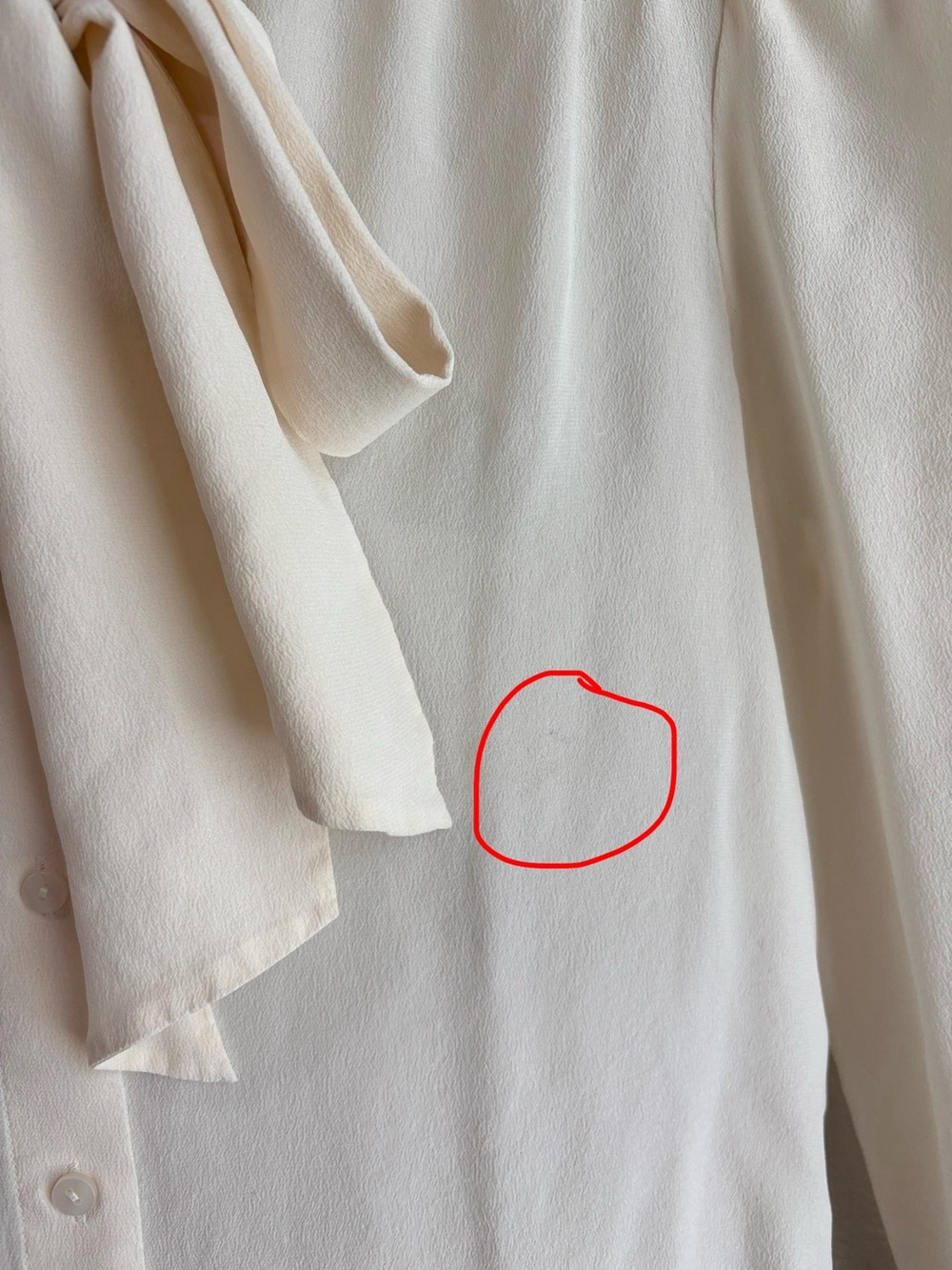 & Other Stories Paris Atelier Silk Cream Tie Neck Bow Blouse Shirt Size 0 XS - Picture 6 of 7